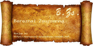 Bereznai Zsuzsanna névjegykártya